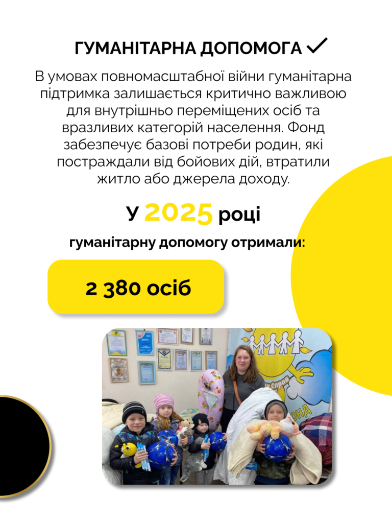 Фотографія з розділу про гуманітарну допомогу в річному звіті за 2025 рік.